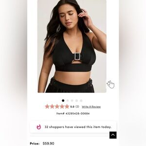 Torrid Black Triangle Bikini Top